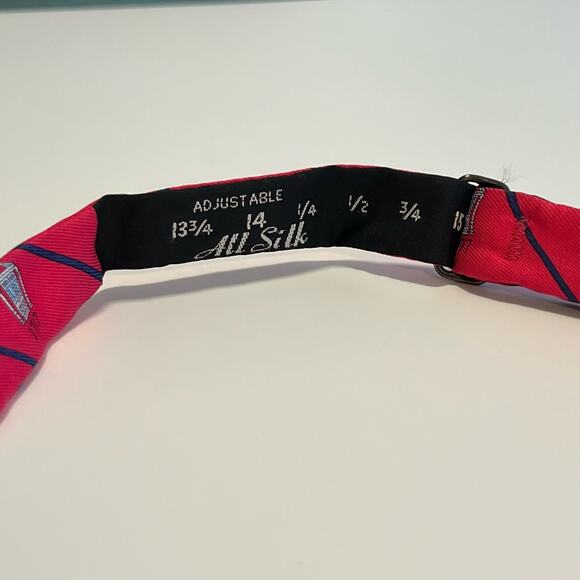Vineyard Vines Custom Collection Silk Bow Tie 1797 Red Blue Stripe Academia - Picture 4 of 6